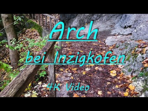 Das Felsentor bei Inzigkofen ist ein natürlich entstandener Natursteinbogen. 4K Video