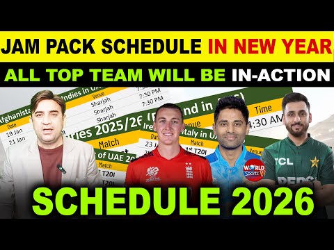 Jam-Packed Cricket Schedule 2026 | New Year Blockbusters as All Top Teams in Action