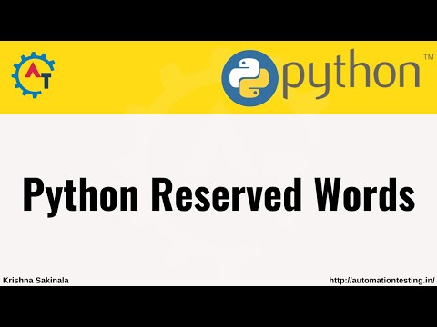 12 Python Reserved Words Python Tutorial For Beginners Python Krishnasakinala%e2%80%8b