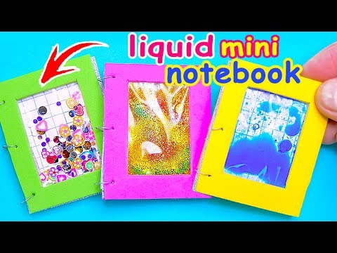 DIY Miniature LIQUID Notebook | DIY HAZ MINI LIBRETAS LÍQUIDAS ~ Idea by PipeCleanerCrafts B Video