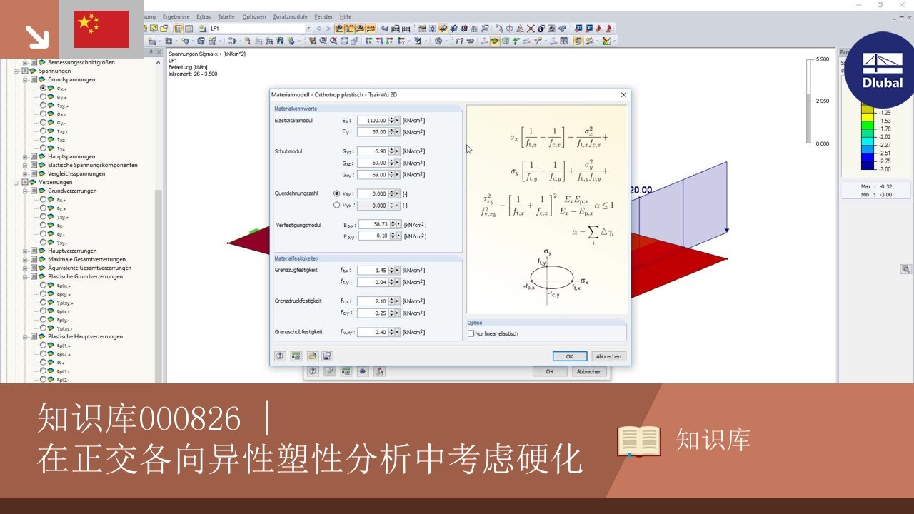 知识库000826 | 在正交各向异性塑性分析中考虑硬化