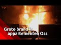 Uitslaande brand in appartementencomplex Oss: tientallen bewoners midden in de nacht op straat