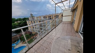 Pool view furnished 1-bedroom penthouse apartment for sale Flores park Sunny beach Bulgaria