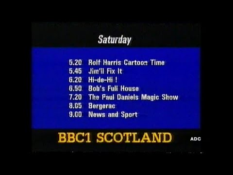BBC1 Scotland closedown announcer Bob Christie 8th January 1988