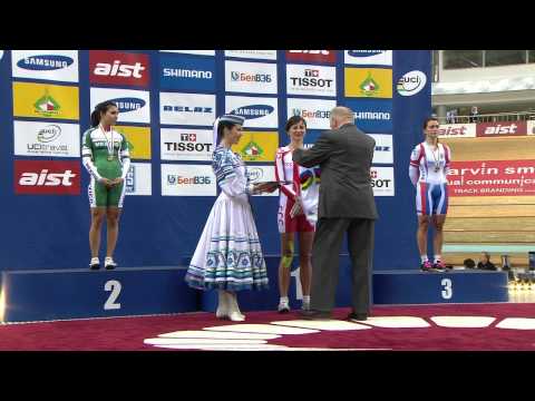 Medal Ceremony - Women's Scratch Race - 2013 UCI World Track Championships