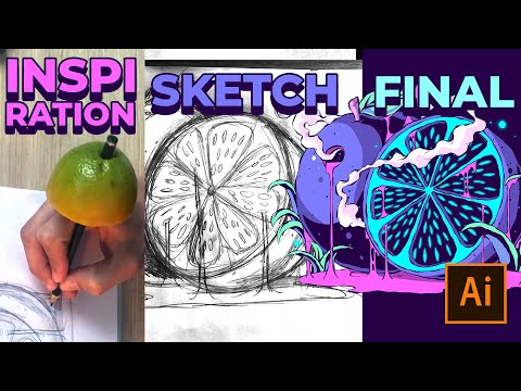 Creating a Juicy Intergalactic Orange Fruit Illustration in Adobe Illustrator CC - Speed Art Process