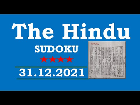 The Hindu  Sudoku Dec 31, 2021 - 4 Star - Step by Step Solution Clearly Explained