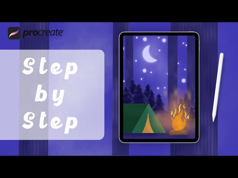 Procreate Step by Step Tutorial - Gone Camping