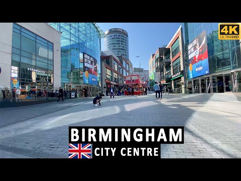 Birmingham City Centre Virtual Tour by Walk 4k | UK Travel by Stroll And Trek