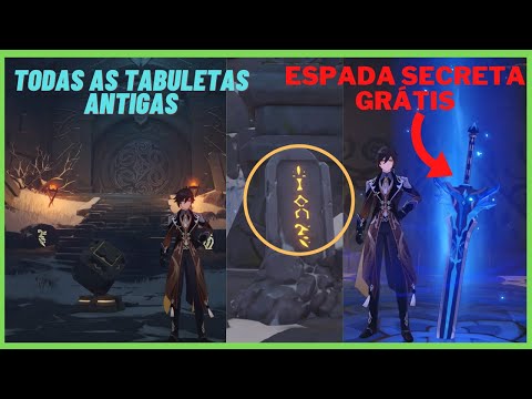 Genshin Impact - Todas as Escrituras Antigas !! / Espada Secreta Grátis !!!