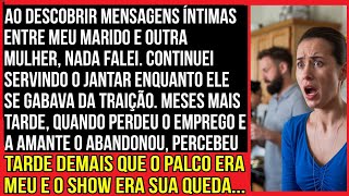 Ao descobrir mensagens íntimas entre meu marido e outra mulher, nada falei. Continuei servindo...