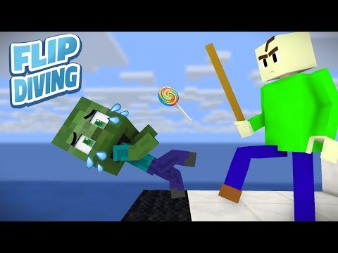 Monster School: Baldi's Flip Diving Challenge - Minecraft Animation