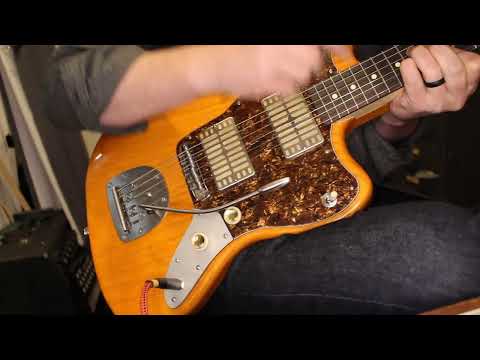 Waterslide Guitars Offset Sunset Orange w/Mojo Dual Foil Gold Pickups, Descendant Vibrato, Staytrem image 10