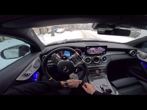 Mercedes-AMG C63 S  WINTER DRIFT POV DRIVE (LOUD POPS) I 4K