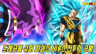 [드래곤볼 슈퍼]오공의 최강변신 초사이어인3를 기절시켰던 파괴신 비루스 전투력 근황!!