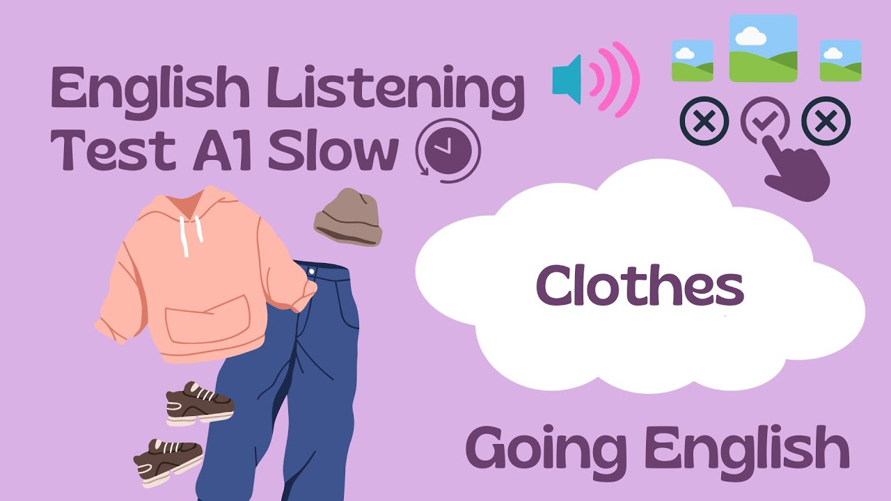 🎧 (A1) Easy English Listening Test with Images | Clothes Vocabulary (A1–A2 Level)