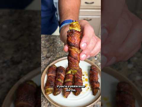 Smoked bacon wrapped pickles!