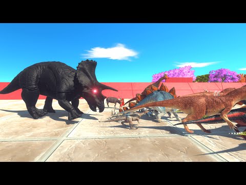 DARK Triceratops Dinosaur Run Race -Animal Revolt Battle Simulator
