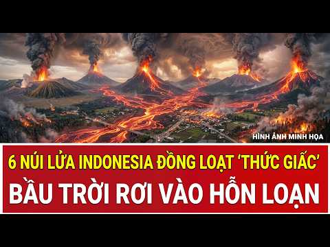 6 núi lửa Indonesia đồng loạt ‘thức giấc’, bầu trời rơi vào hỗn loạn