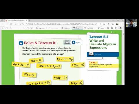 EnVision Grade 7 Accelerated Pre-Algebra T5 and 5-1: Algebraic Expression