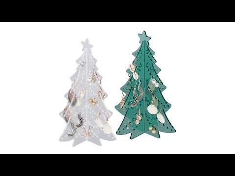 Ohrringhalter Weihnachtsbaum 2er Set Grün - Kunststoff - 17 x 24 x 17 cm