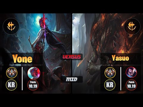 Challenger YONE [Conqueror] (Mid) VS  YASUO - Challenger KR Patch 10.19