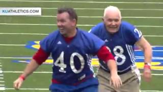 89 year old, Bryan Sperry, who played for The University of Kansas shortly after World War II, score
