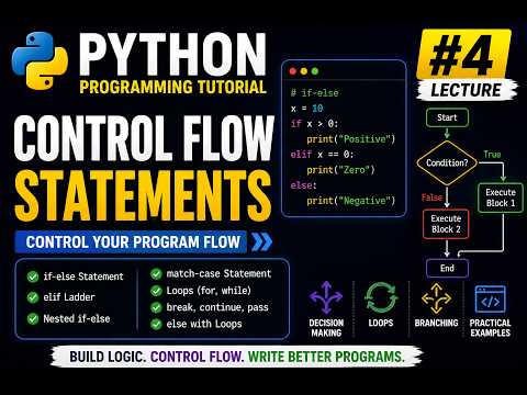Python Course Lecture 4 Control Flow Statements