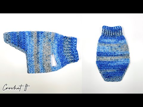 Crochet dog sweater | Extra Extra Small |🩵Sub Available💬| Crochet in one go💙| Tutorial | Crochet It