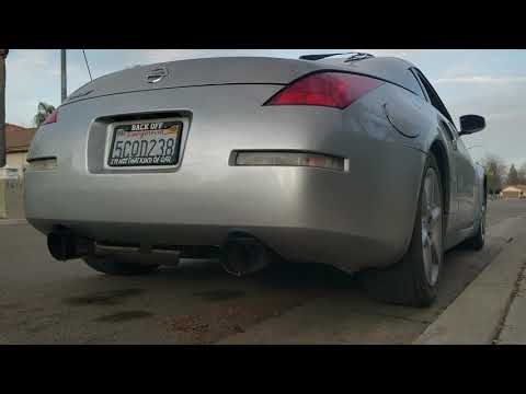 Spec-D 350z exhaust COLD START, REVS, & FLYBY's! (HKS Replica)
