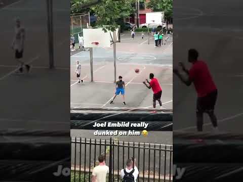 The time when Joel Embiid played pickup and windmill dunked on a random guy at the park 😂