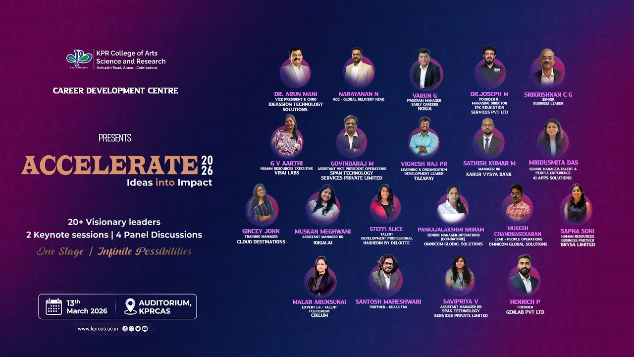 ACCELERATE 2026 – Live from KPRCAS Auditorium | Visionary Leaders & Panel Discussions