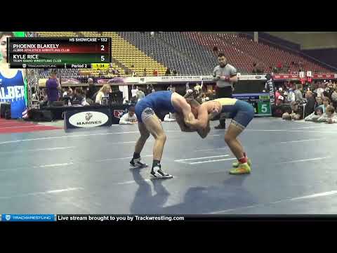 132 Lbs 1st Place Match - Kyle Rice, Team Idaho Wrestling Club Vs Phoenix Blakely, Alber Athletics