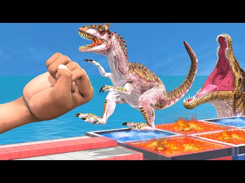 EPIC PUNCH Extreme Challenge: Punching into Lava or Water (Sharks) - Animal Revolt Battle Simulator