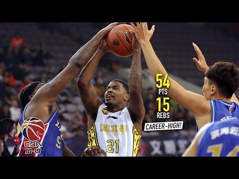 Ricky Ledo Career-High 54 Pts 15 Rebs 9 Asts Full Highlights vs 天津 (28.02.19)