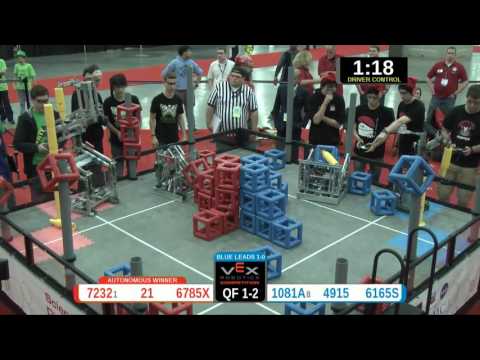 2015 VRC Sci QF1-2 - 7232 21 6785X vs 1081A 4915 6165S - 82 to 29 - VEX Worlds 2015
