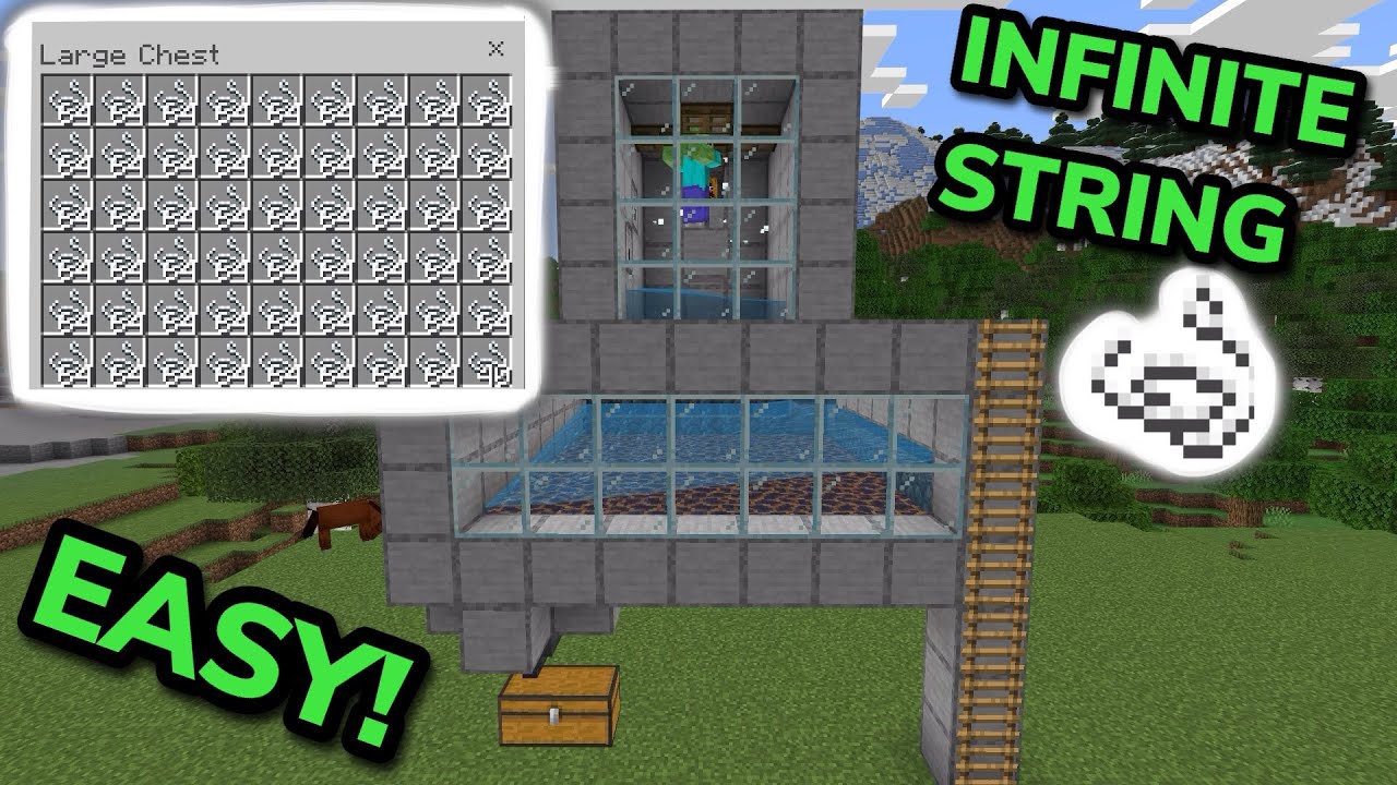 SIMPLE 1.21 STRING FARM TUTORIAL in Minecraft Bedrock (MCPE/Xbox/PS ...