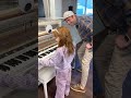 Adley uses the MAGiC PiANO!! Mark Rober teaches Adley how to play the piano at Crunchlabs #shorts