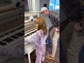 Adley uses the MAGiC PiANO!! Mark Rober teaches Adley how to play the piano at Crunchlabs #shorts