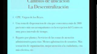 Innovación organizativa en citas y consultas externas de centros de especialidades.
