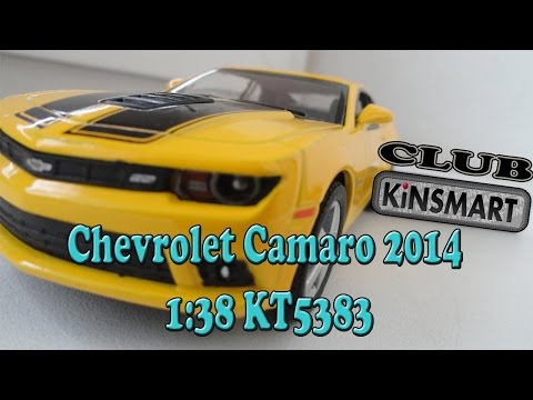 Металлическая машинка Kinsmart 1:38 «2014 Chevrolet Camaro с принтом» KT5383DF, инерционная / Микс