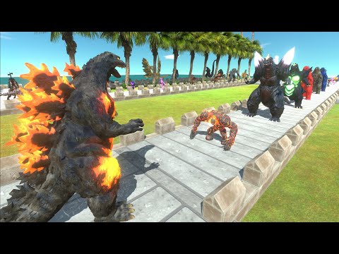 GODZILLA BURNING VS GHIDORAH OASIS DEATH RUN - Animal Revolt Battle Simulator