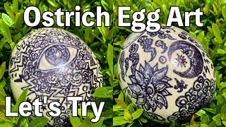 Let’s Try Ostrich egg art !!! ダチョウの卵に絵を描いてみた！！！