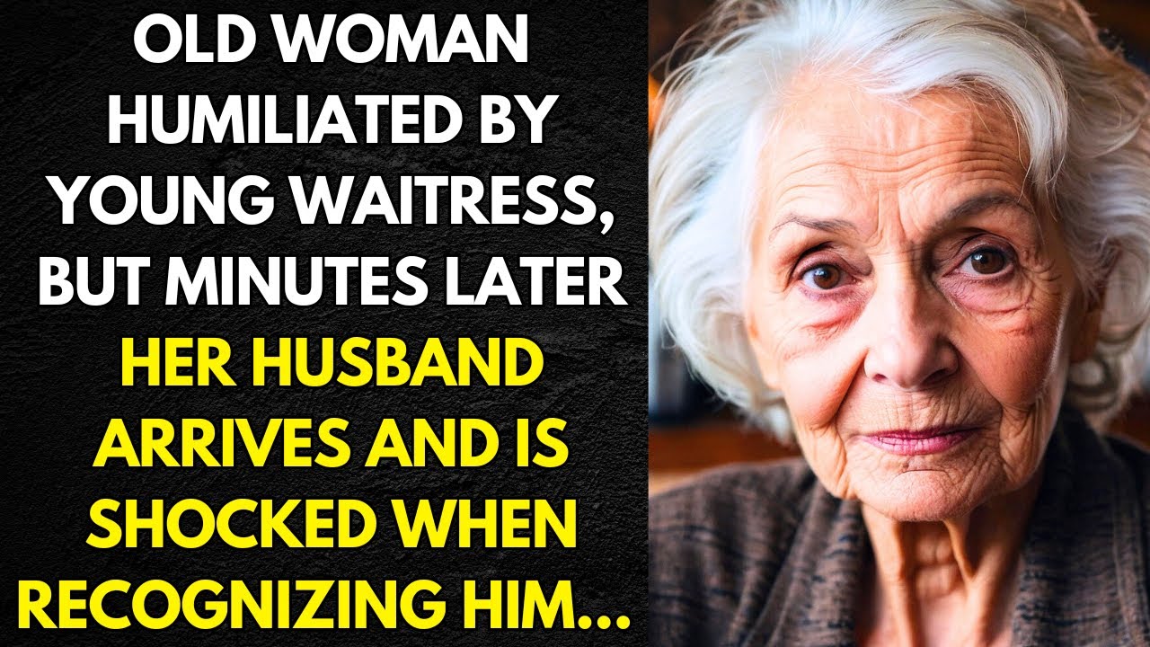 OLD WOMAN HUMILIATED BY YOUNG WAITRESS, BUT MINUTES LATER HER HUSBAND ARRIVES AND IS SHOCKED...