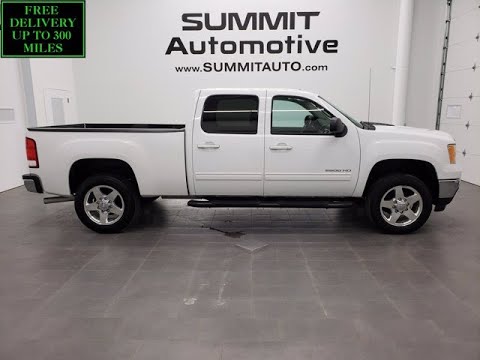 2012 GMC SIERRA 2500 CREW SHORT SLT Z71 GASSER WALK AROUND REVIEW SUMMIT WHITE 11352 SOLD! SUMMIT