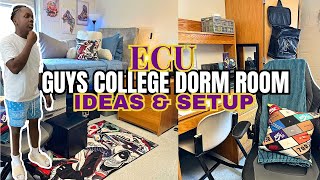 GUYS COLLEGE DORM ROOM SETUP AND DECOR IDEAS | EAST CAROLINA UNIVERSITY