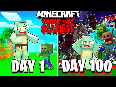 Dion - I Survived 100 Days in the SCARIEST HORROR WORLD on Hardcore Minecraft... Here's What Happened..