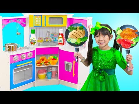 Emma Pretend Play w/ Restaurant Kitchen Buffet Dinner Party Kids Toys