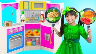 Emma Pretend Play w/ Restaurant Kitchen Buffet Dinner Party Kids Toys
