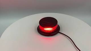 LED maják, 12-24V, 18x1W červený, magnet ECE R10